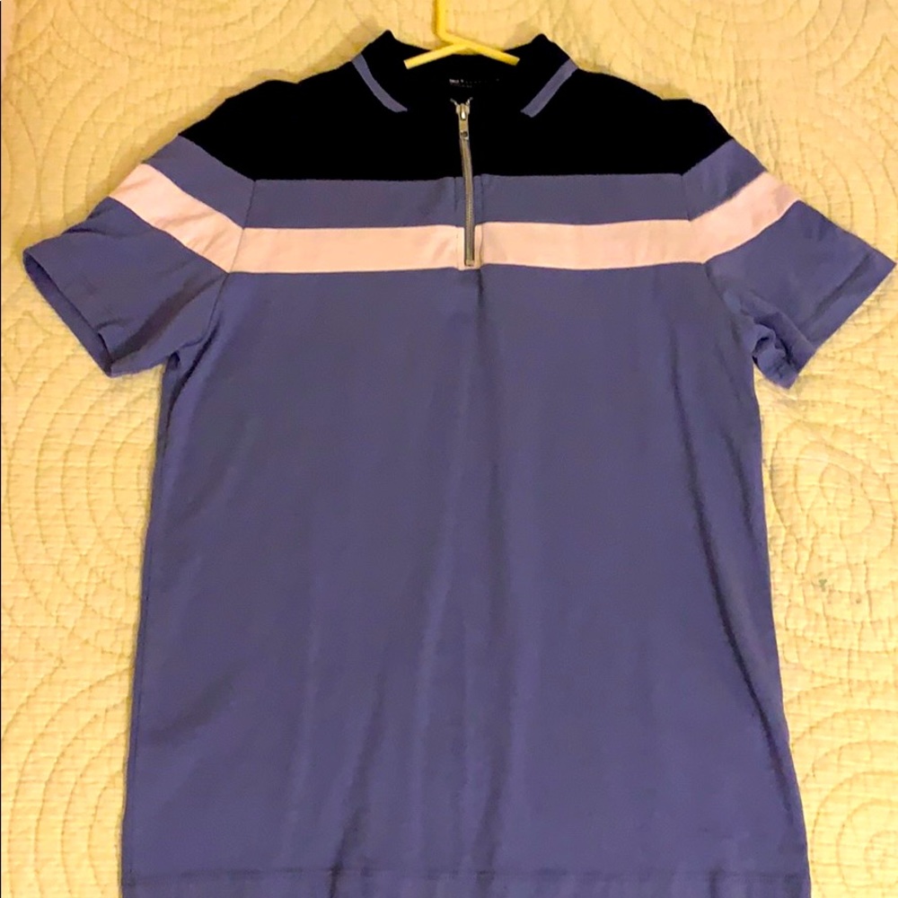 ASOS DESIGN skinny polo shirt with zipper neck.